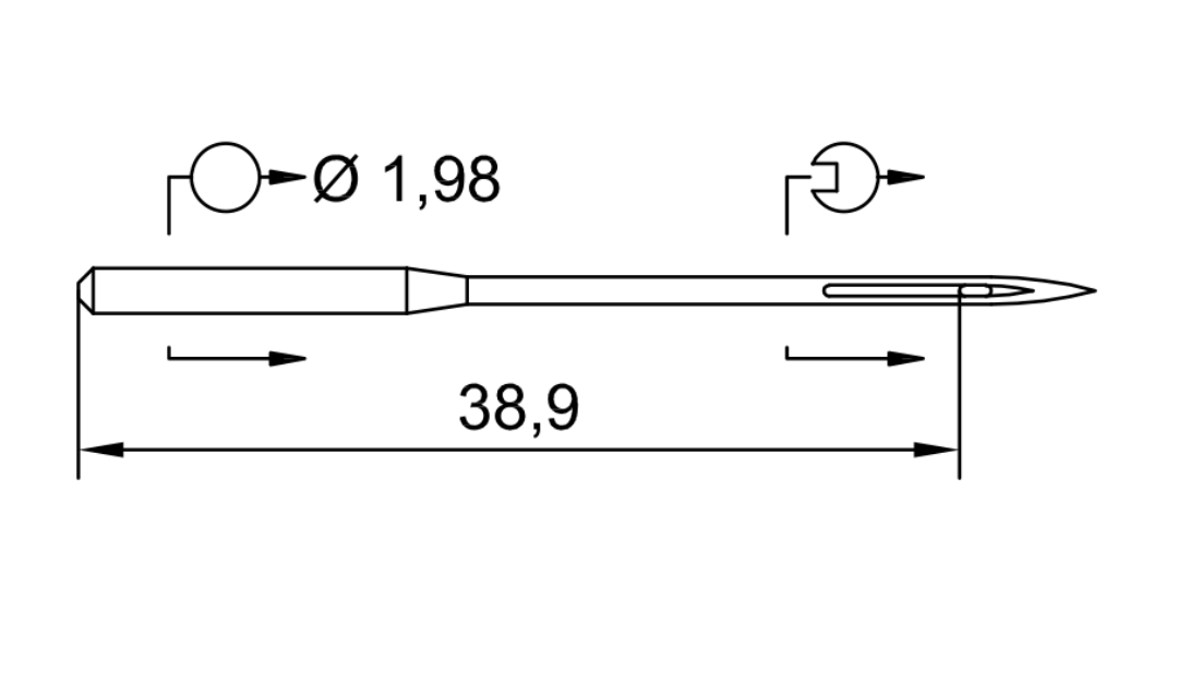 Symaskinsnålar skärspets 332 LL 100